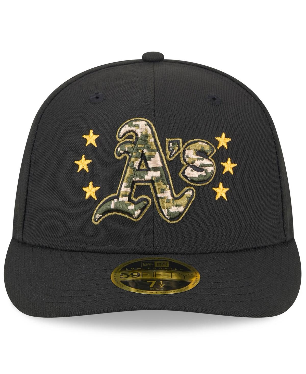 New Era Men'sOakland Athletics 2024 Armed Forces Day Low Profile 59FIFTY Fitted Hat - Black