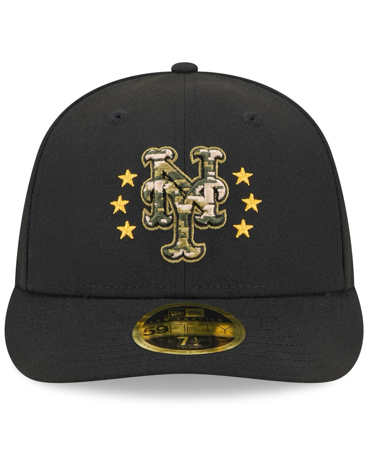 New Era Men's Black New York Mets 2024 Armed Forces Day Low Profile 59fifty Fitted Hat In Black