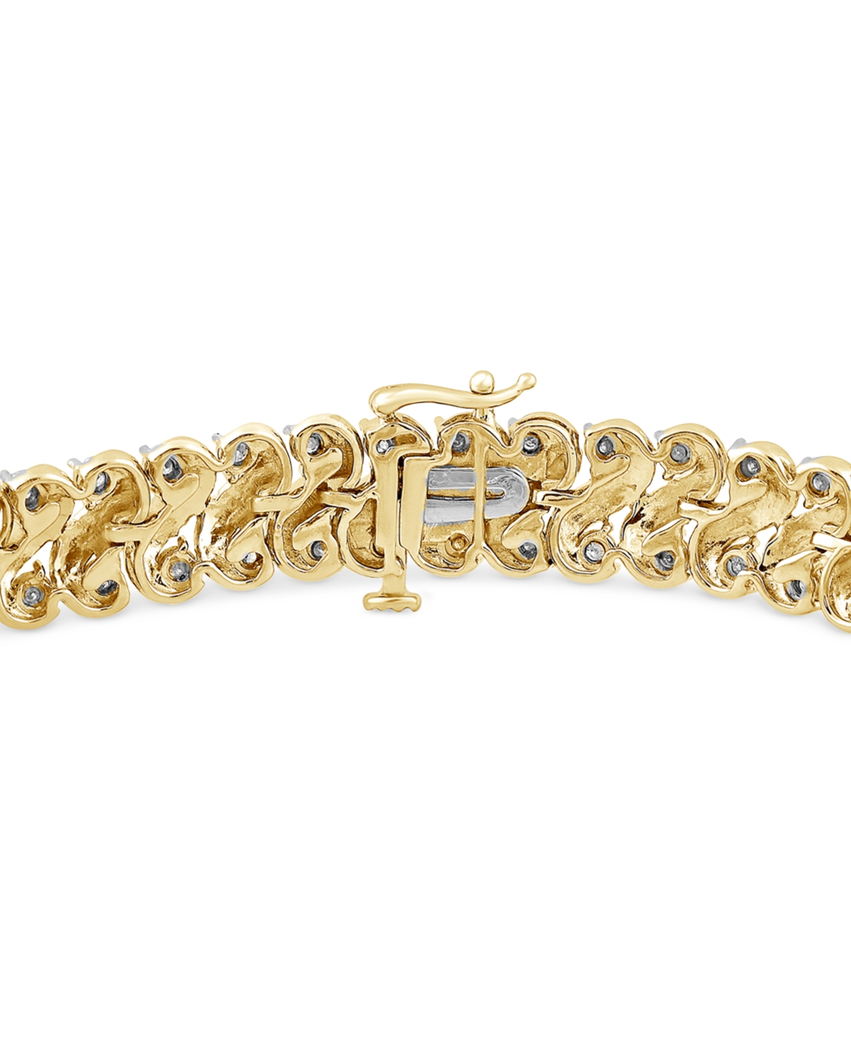 Macy's Diamond S Link Statement Bracelet (1 Ct. T.w.) In Gold-plated Sterling Silver In Gold-plated Sterling Silver