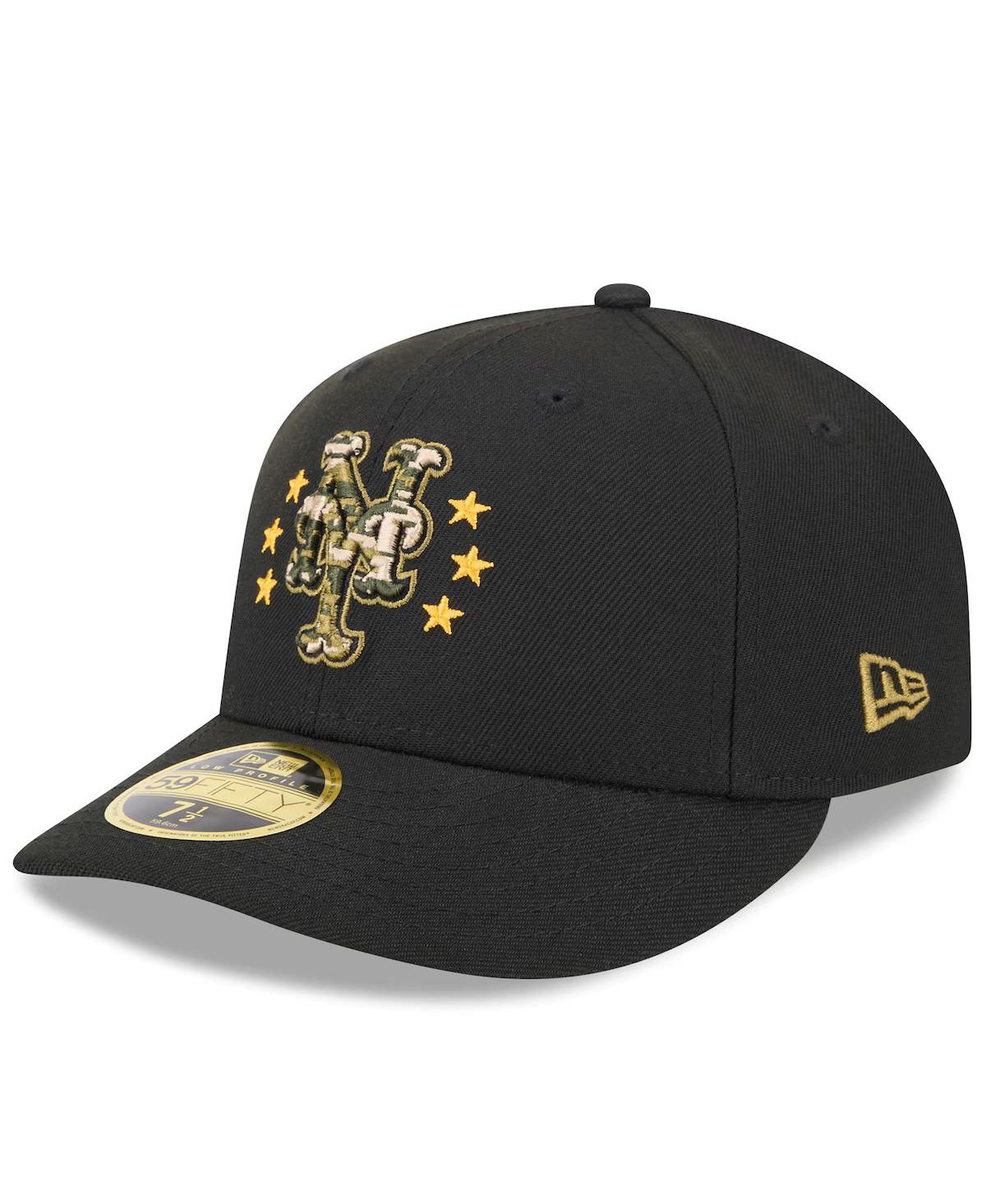 New Era Men's Black New York Mets 2024 Armed Forces Day Low Profile 59fifty Fitted Hat In Black
