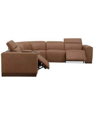 Lovro 6-Pc. Leather Sectional with 2 Power Motion Chairs & 1 Console, Created for Macy's