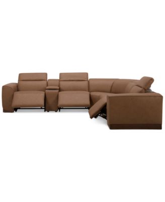 Lovro 6-Pc. Leather Sectional with 3 Power Motion Chairs & 1 Console, Created for Macy's