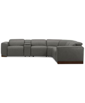 Lovro 6-Pc. Leather Sectional with 3 Power Motion Chairs & 1 Console, Created for Macy's