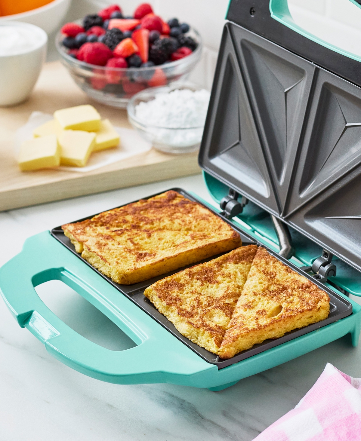 Greenlife Electric Sandwich Maker In Turquoise