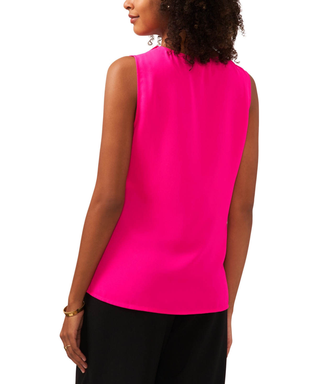 Vince Camuto Women's Solid Sleeveless Ruffled Top