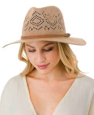 Women's Packable Panama Hat with Suede Trim
