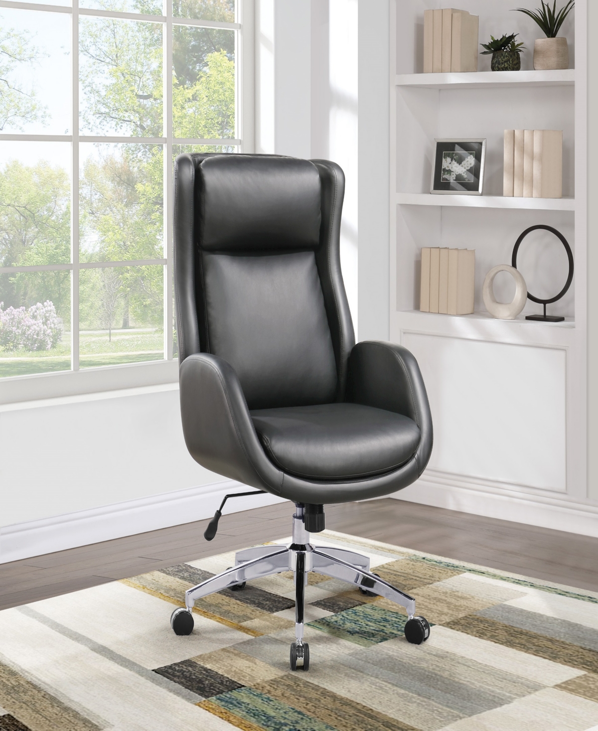 Osp Home Furnishings Office Star Blanchard Office Chair In Black Leatherette Upholstery