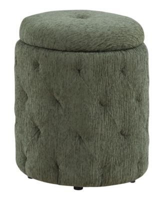 Office Star Erindale Round Storage Ottoman in Pine Fabric