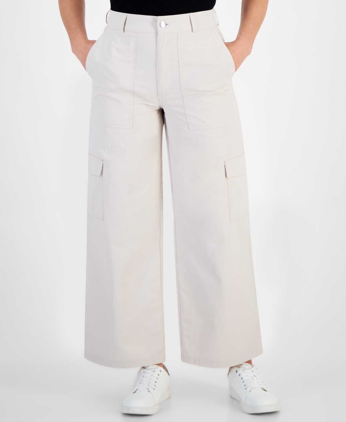 Calvin Klein Jeans Petite High Rise Wide-Leg Cargo Pants