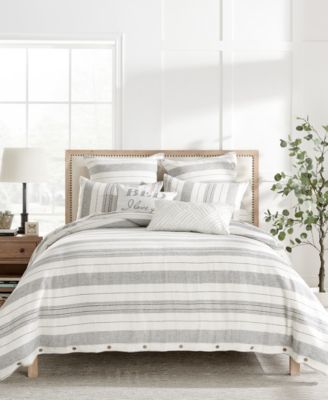 Levtex Monroe Stripe Reversible Duvet Cover Sets In Gray