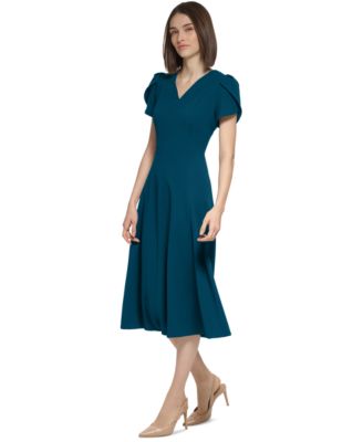Women's V-neck Tulip-sleeve Dress