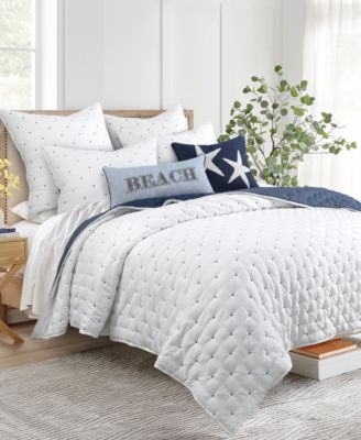 Embroidered Swiss Dot Stitching 3-Pc. Quilt Set, Full/Queen