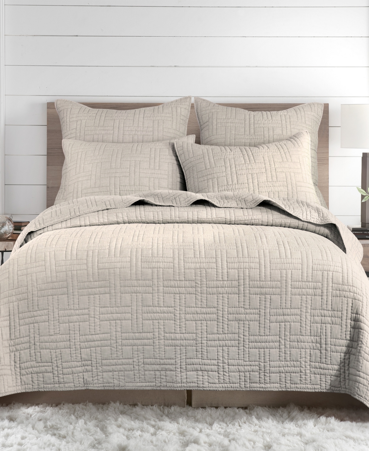 Levtex Melange Stitch Stitching 3-pc. Quilt Set, Full/queen In Natural