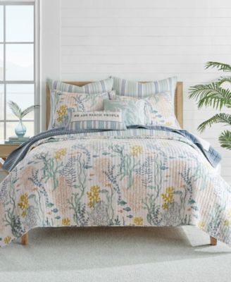 Ocean Meadow Reversible 3-Pc. Quilt Set, Full/Queen