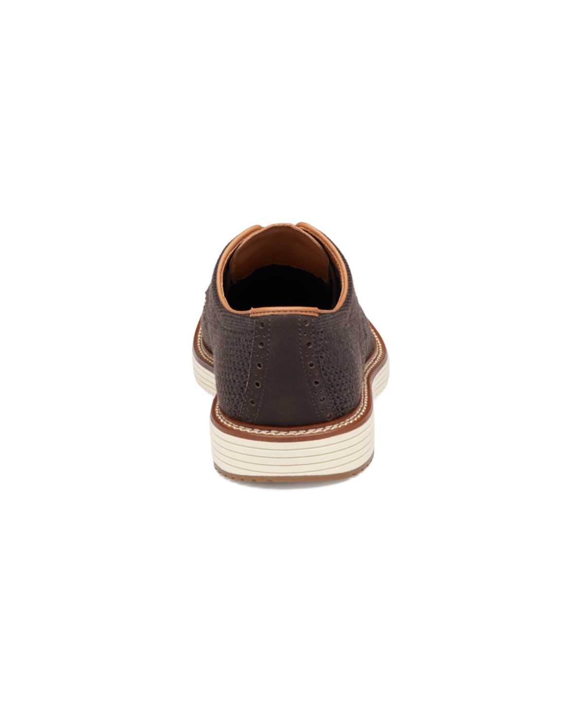 Shop Johnston & Murphy Men's Upton Knit Wingtip Dress Casual Lace Up Sneakers In Brown