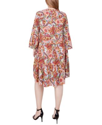 Petite 3/4 Sleeve Tiered Dress