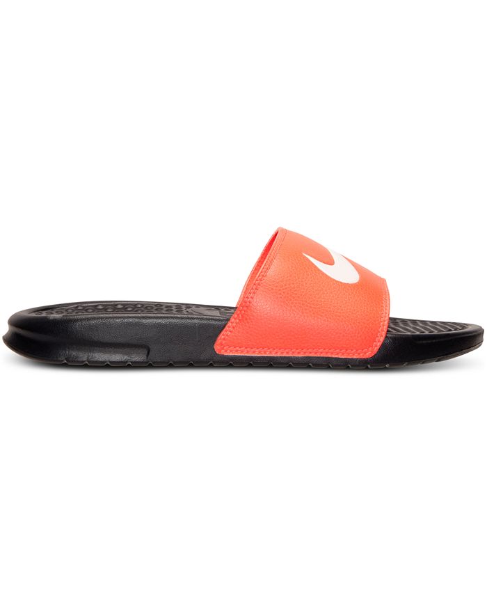 Nike Mens Benassi Swoosh Slide Sandals From Finish Line Macys