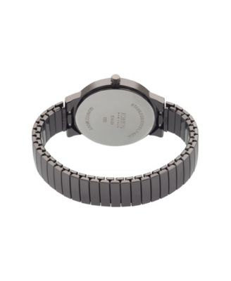 American Exchange Women's Genuine Diamond Black Dial and Metal Narrow Bracelet Analog Watch 28mm