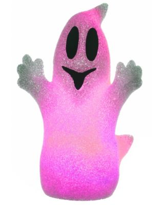 9" White Ghost Decoration, LED Lights, Changes Color, Halloween Collection