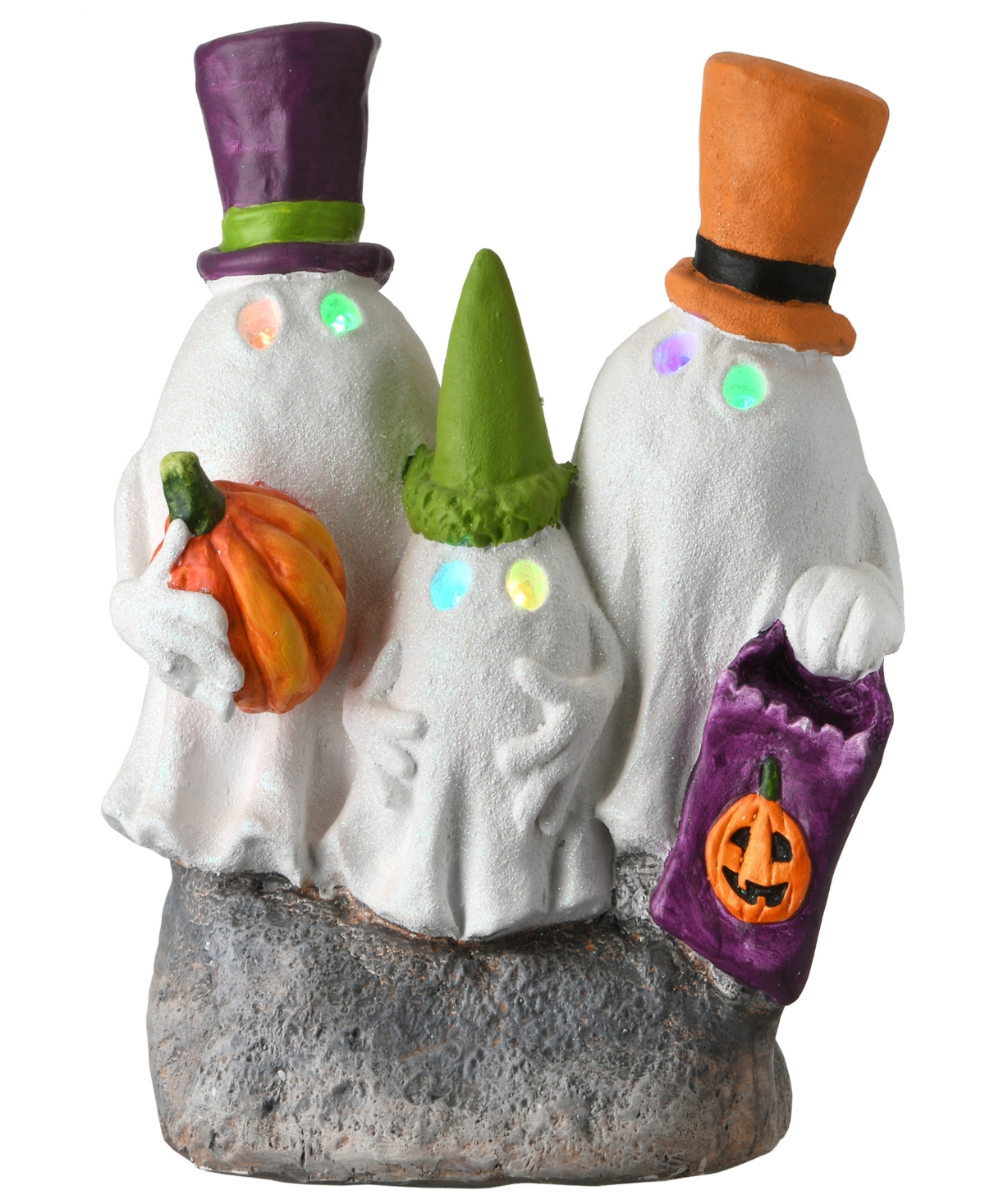 15" Trick Or Treating Ghosts Decoration, Led Lights, Halloween Collection - White