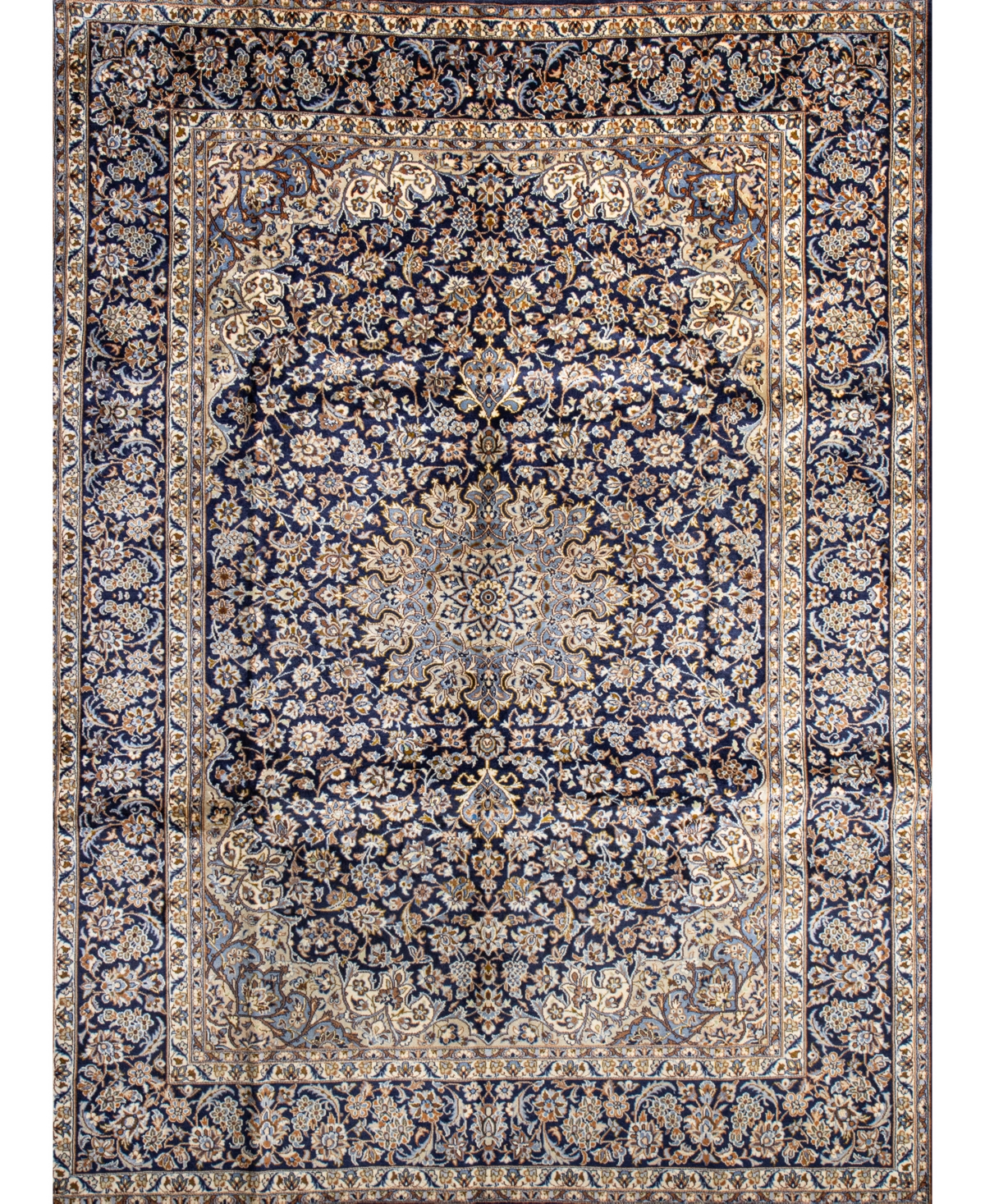 Shop Bb Rugs One Of A Kind Kashan 9'9x13'1 Area Rug In Dark Blue