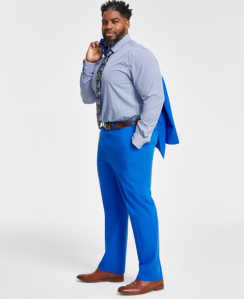 Мужские брюки Tayion Collection Classic-Fit Solid Suit Separate Pant - Macy's, цвет: Королевский синий