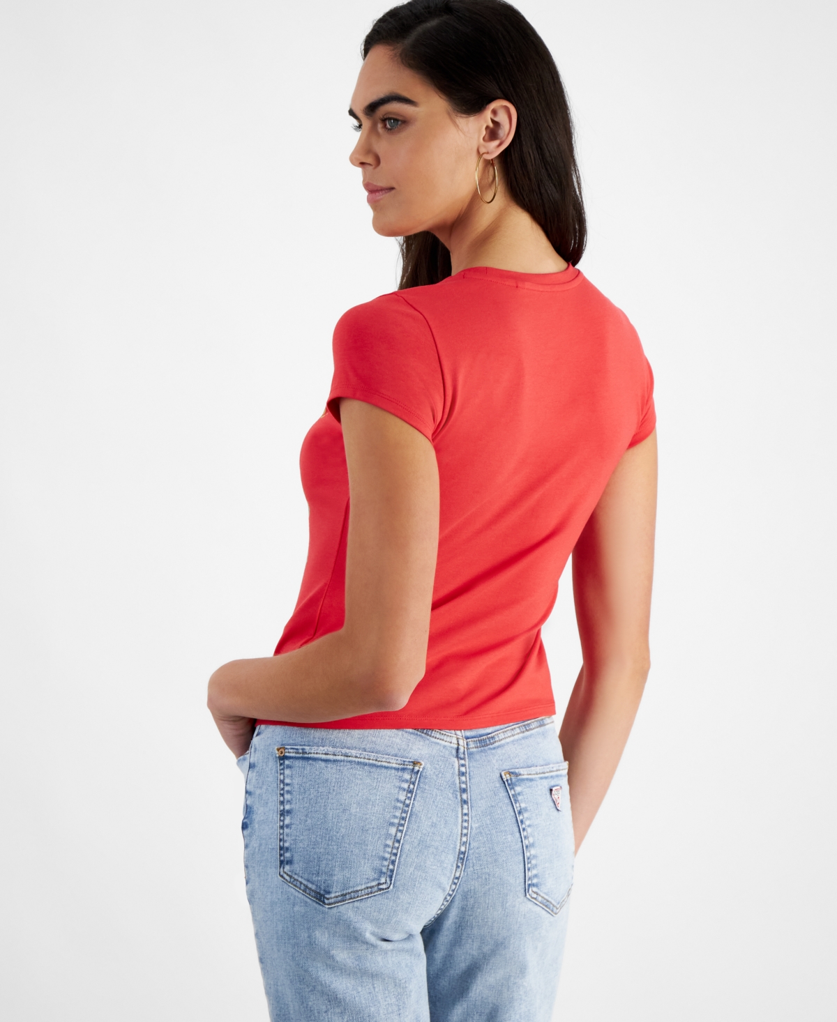 Guess Women's Call Me Graphic Print Crewneck T-Shirt