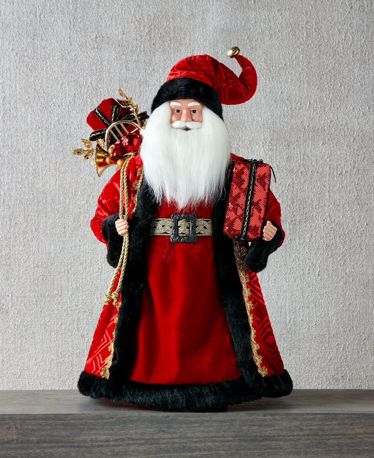 Holiday Lane Royal Holiday Red And Black Caucasian 18" Santa, Created For Macy's In No Color