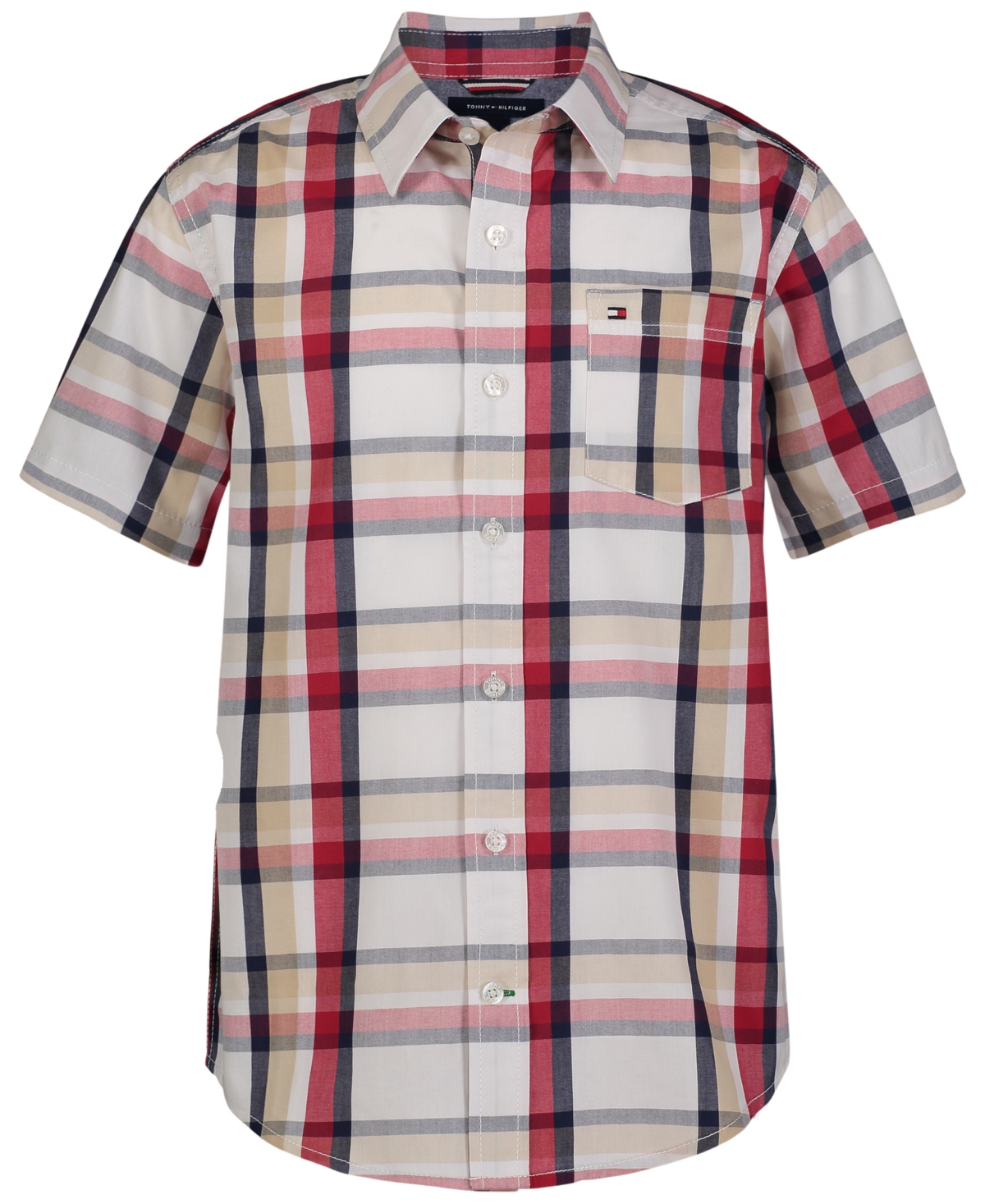 Tommy Hilfiger Kids' Toddler Boys Global Plaid Button-down Shirt In Fresh Whit