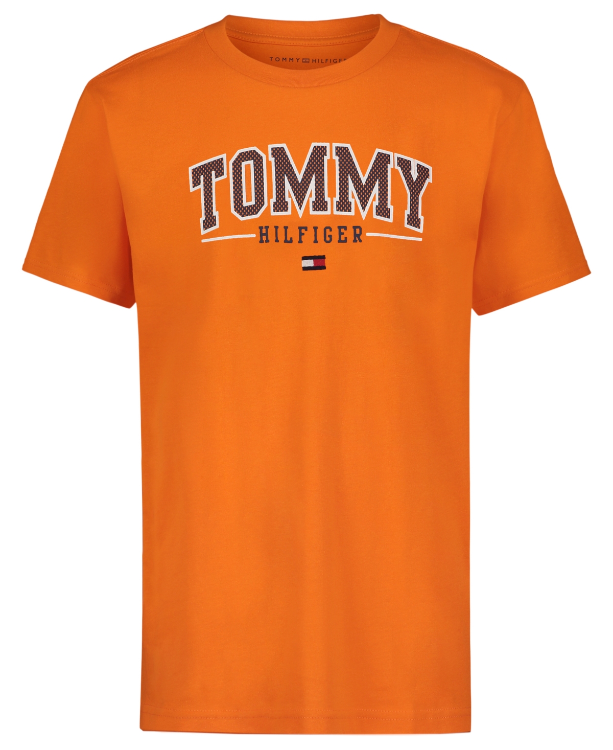 Tommy Hilfiger Kids' Big Boys Arch Overwrite Logo Graphic T-shirt In Orange