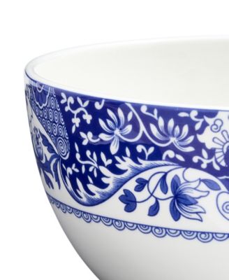 Blue Italian Brocato Rice Bowls, Set of 4