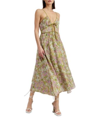 cece women's avianna floral embroidered maxi dress Ivory And Mauve Floral Maxi Dress With Long Sleeves main image 0