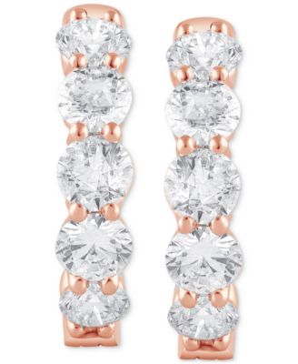 Lab Grown Diamond In & Out Hoop Earrings (5 ct. t.w.) in 14k White, Yellow or Rose Gold