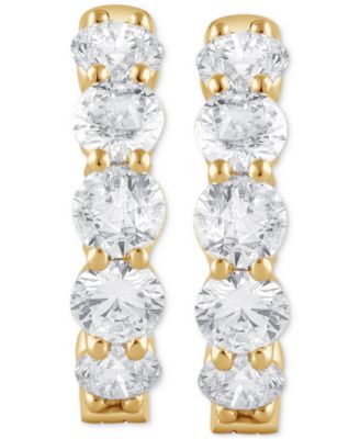 Lab Grown Diamond In & Out Hoop Earrings (5 ct. t.w.) in 14k White, Yellow or Rose Gold