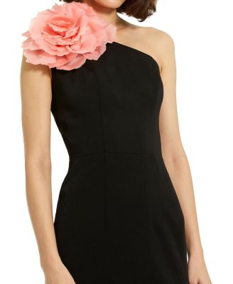 【Mac Duggal】Crepe One Shoulder Midi Dress With Flower Mac Duggal Crepe One Shoulder Midi Dress With Flower | Nordstrom