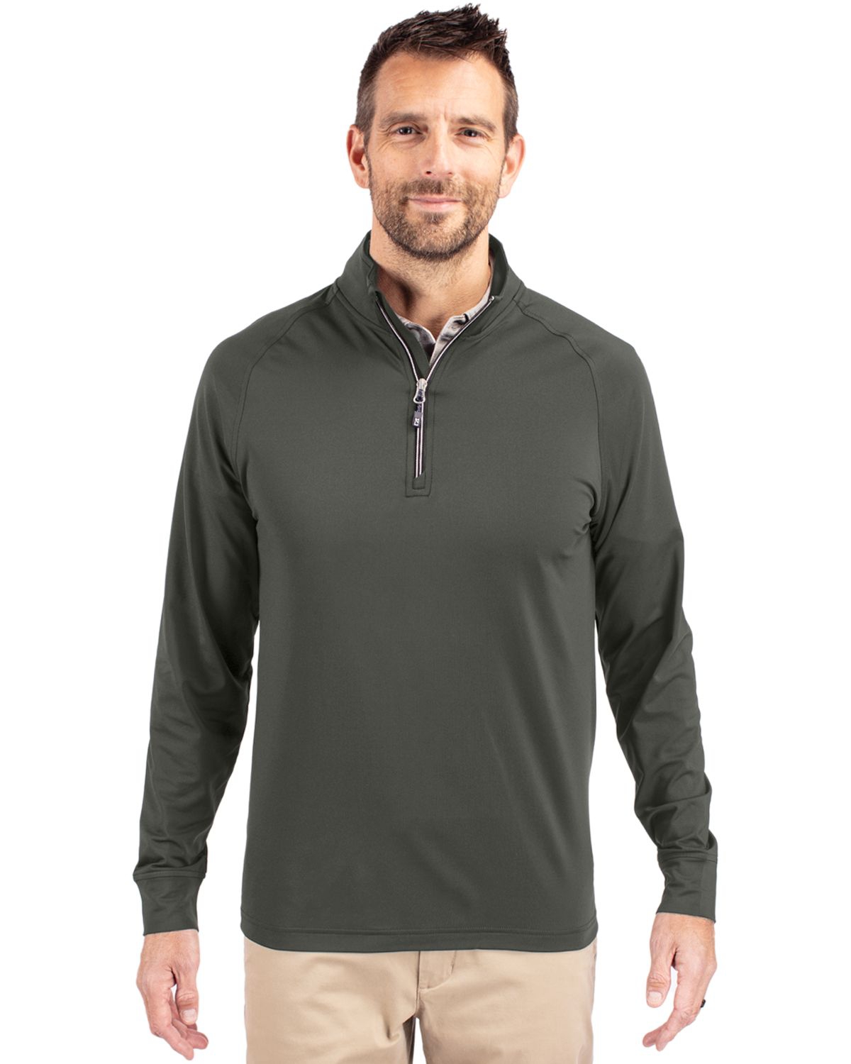 Adapt Eco Knit Stretch Recycled Mens Quarter Zip Pullover Jacket - Bordeaux