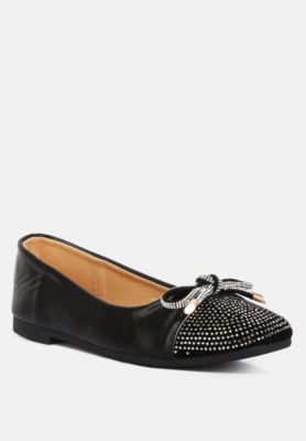 Women's Rhinestones Embellished Toe Cap Ballerinas