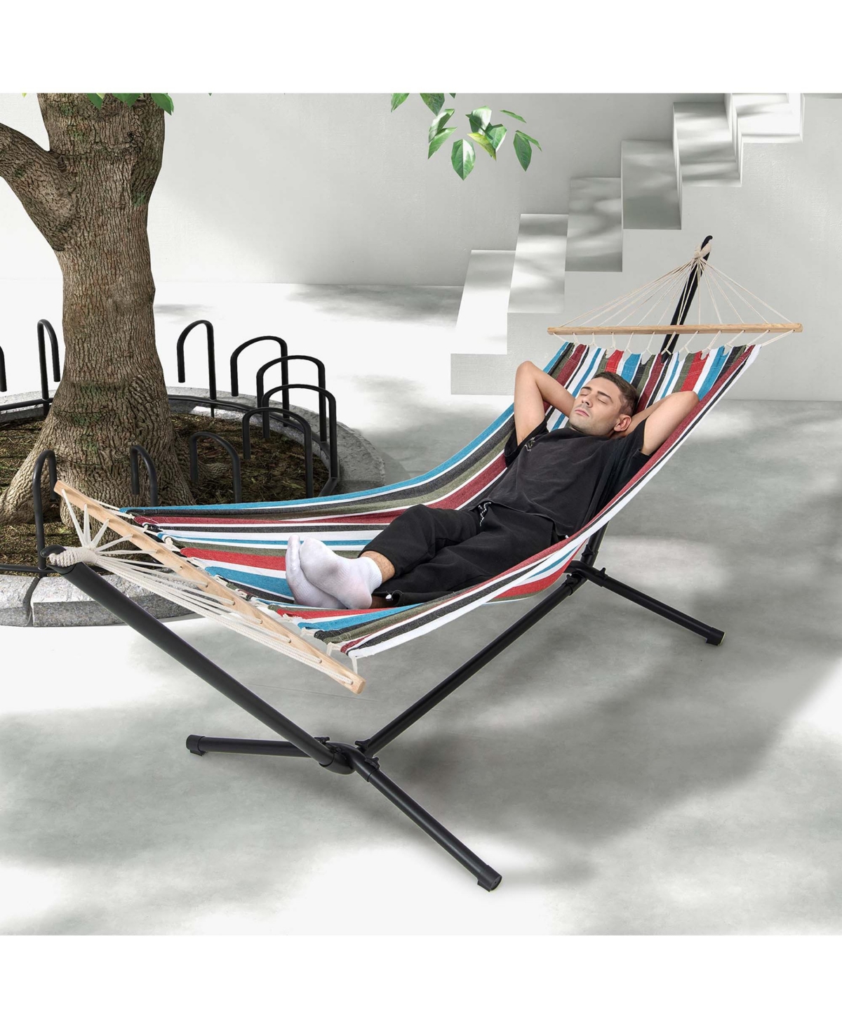 Costway 10.5FT Heavy Duty Stand with Portable Hammock, Stand & Carrying Case for Garden