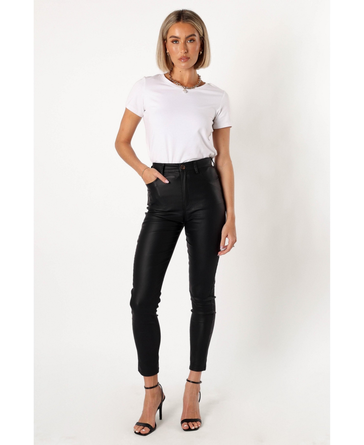 Women's Sammie Vegan Leather Pants - Black
