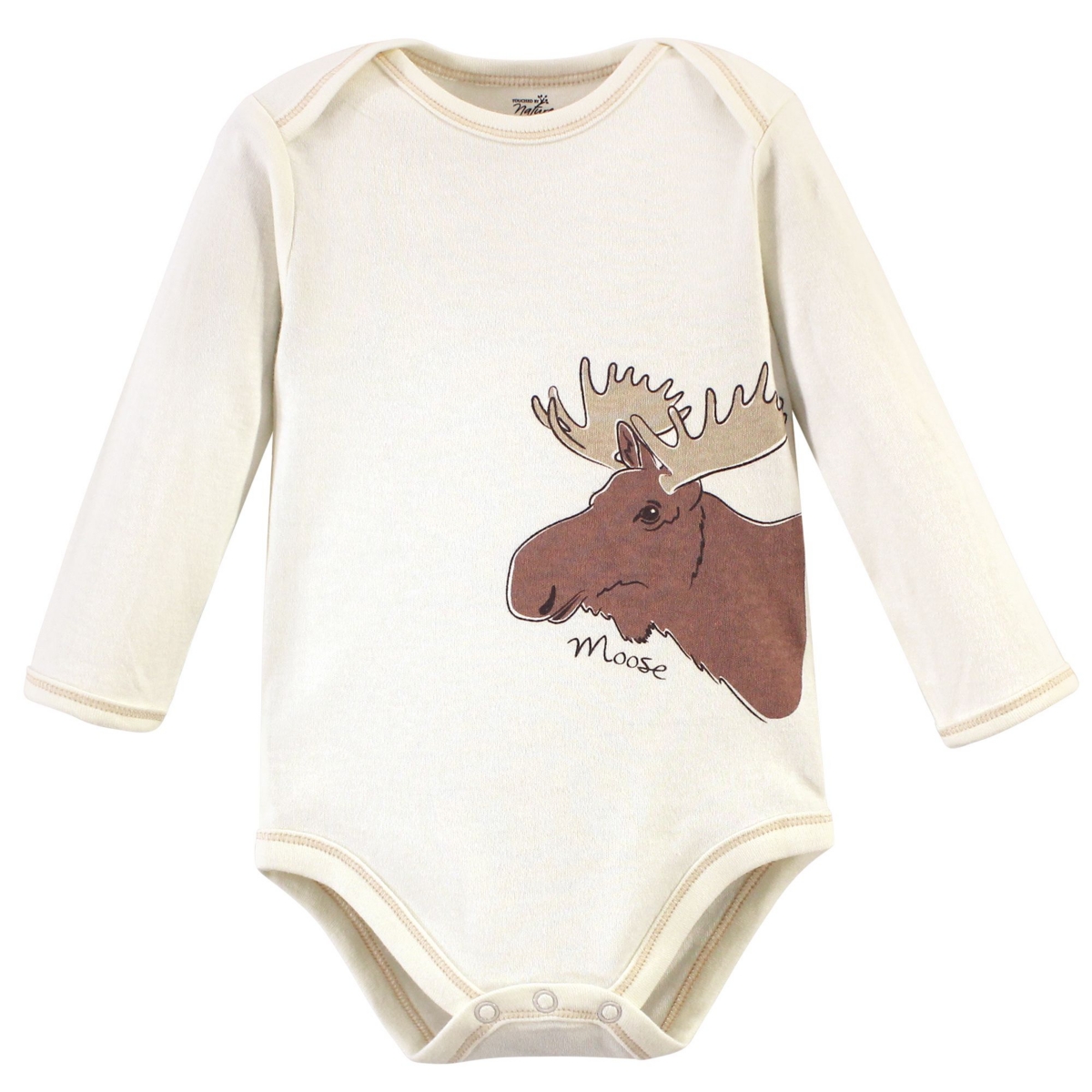 Touched by Nature Baby Boys Baby Organic Cotton Long-Sleeve Bodysuits 5pk,- Moose