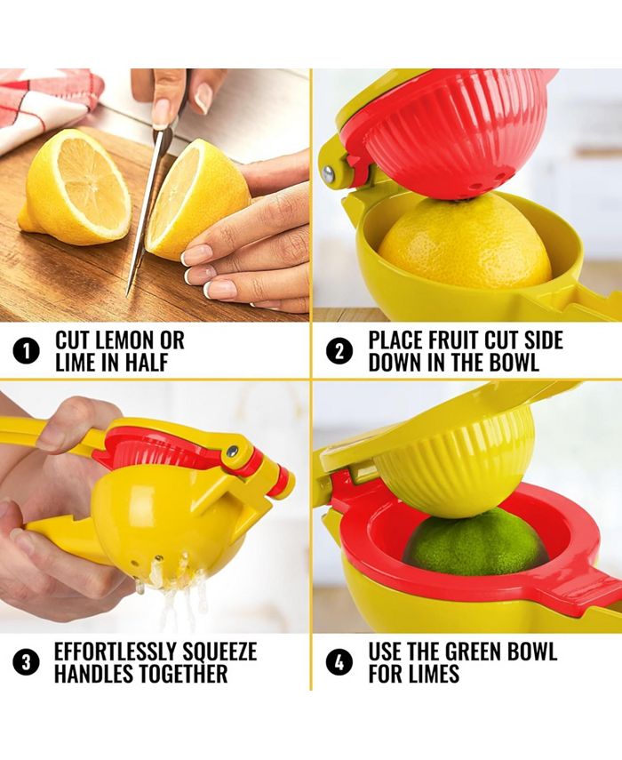Zulay Kitchen 1 Piece Metal 2In1 Lemon Lime Squeezer Max Extraction