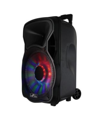 12 Inch 2500 Watt Bluetooth Rechargeable Portable Party PA Speaker with Illuminating Lights and microphone