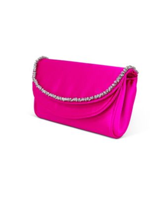 Woman's Talia Double Flap Clutch with Crystal Necklace