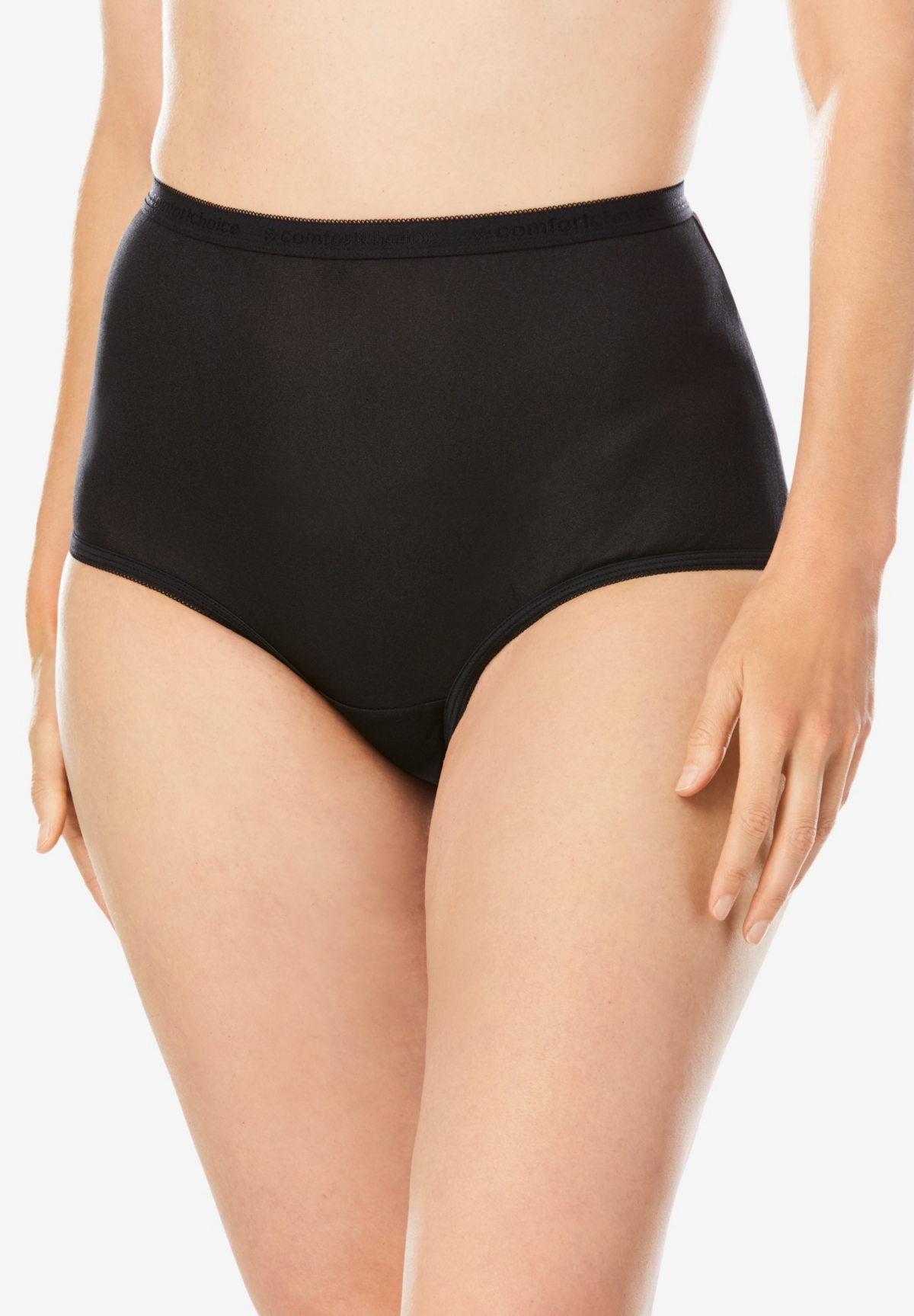 Plus Size Full Coverage Nylon Brief 5-Pack - Flower pack