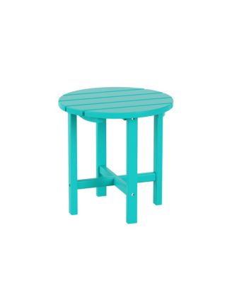 3 Piece Outdoor Porch Rocking Chairs with Round Side Table Set