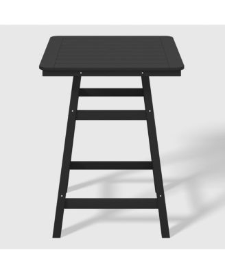 Square Outdoor Patio Counter High Bistro Bar Table With Umbrella Hole
