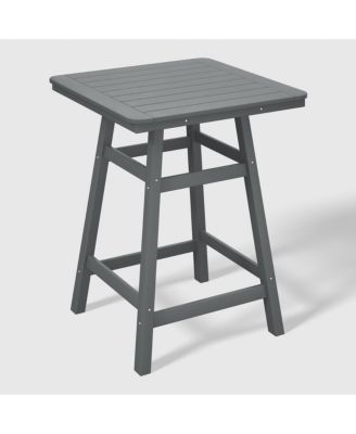 Square Outdoor Patio Counter High Bistro Bar Table With Umbrella Hole