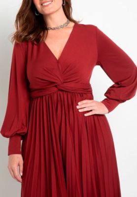 Women's Knot Front Pleated Skirt Dress