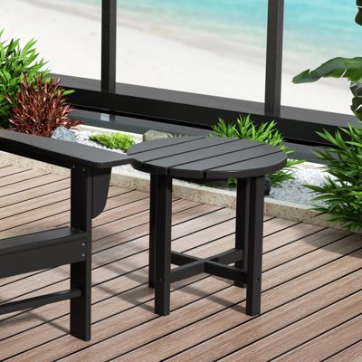 3 Piece Outdoor Porch Rocking Chairs with Round Side Table Set