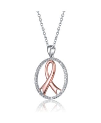 Two Tone Rose Gold and White Gold Plated Infinity in Open Circle Pendant